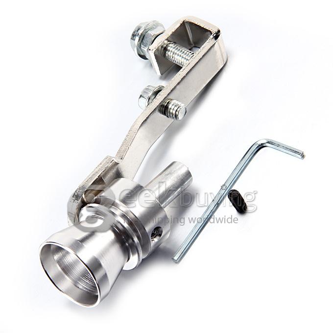 Exhaust Muffler Pipe Whistle Car Turbo Sound Whistling Turbocharger - Silver (Size M)