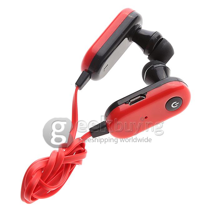Wireless Bluetooth 3.0 Stereo Hands-Free Flat Cable Sporty Music In-Ear Earphone for iPhone6 Note4 LG HTC - Red