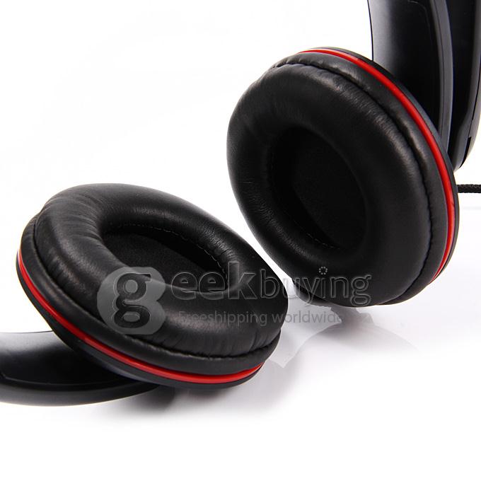 OVLENG X5 Over-Ear 3.5mm Powerful Bass Stereo Headphone Headset Earphone with Mic for PC - Red