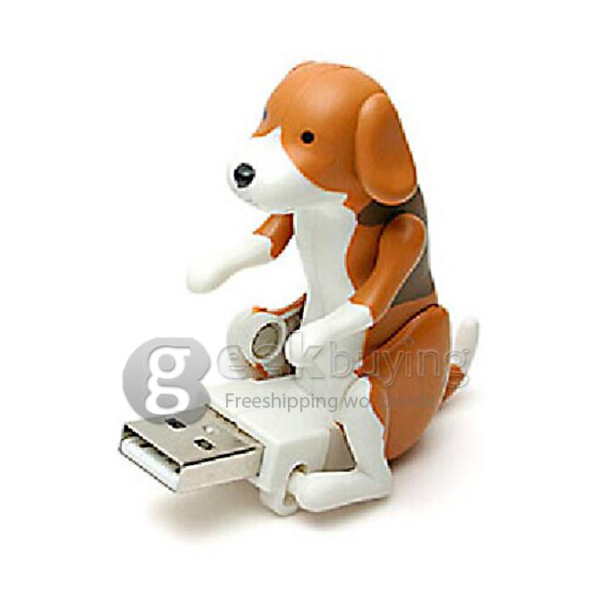 USB Powered Funny Cute Stress Relieving Humping Spot Dog Toy - Brown + Chocolate + White