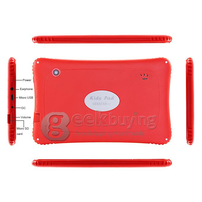 VENSTAR K7 Kids Pad RK3026 7 Inch Tablet PC Android 4.2 OS 8GB ROM Capacitive Touch Screen Dual Cameras - Red