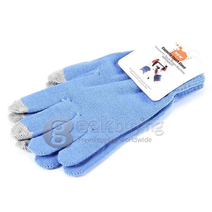 Unisex Magic Capacity Touch Screen Gloves Texting Stretch Winter Knit for Smartphone Iphone Tablet - Blue