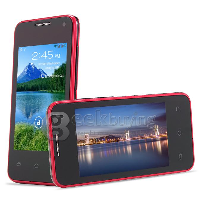 H-mobile F3 MTK6572 Dual Core 1.0GHz Smartphone 3.5Inch 2.0MP Android 4.2 OS Bluetooth WIFI with Leather Sheath - Red