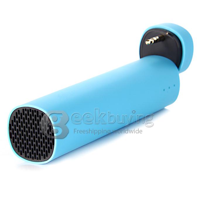 3 IN 1 Portable 4000mAh Power Bank Battery Charger + Speaker + Stand for Smartphone - Blue