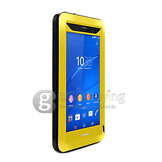 Lovemei Aluminum Powerful Shockproof Gorilla Glass Metal Case Protective Cover for SONY Xperia Z3 - Yellow