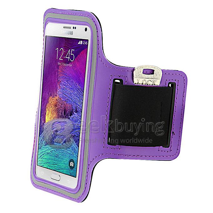 New High Quality Running Armband Arm Band Case Cover for Samsung Galaxy Note4 N9100 - Purple