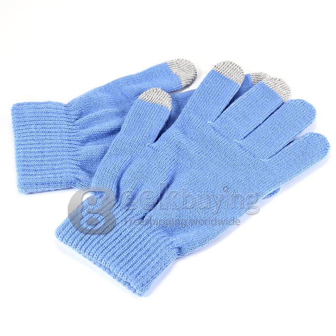 Unisex Magic Capacity Touch Screen Gloves Texting Stretch Winter Knit for Smartphone Iphone Tablet - Blue