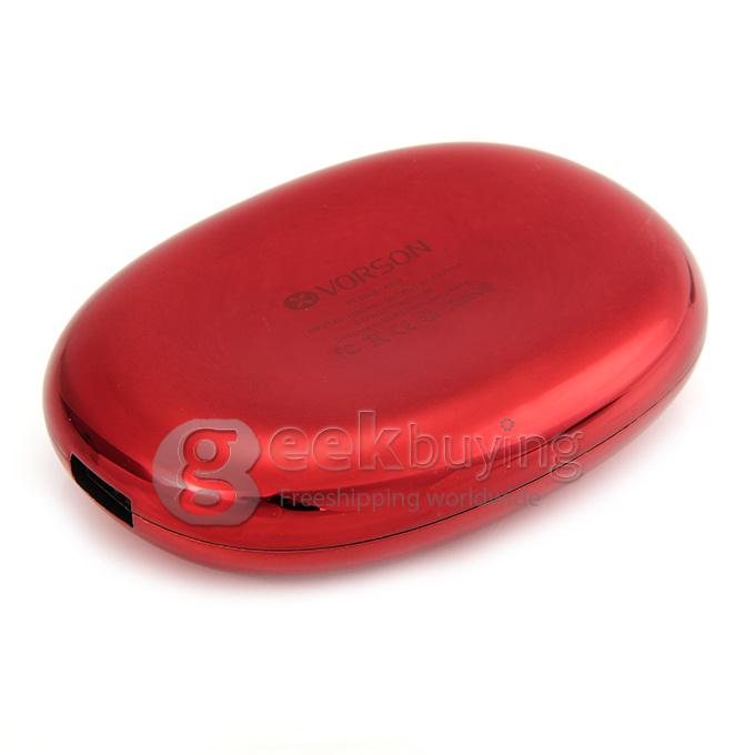 Vorson Pebble II 4000mAh Power Bank External Battery 1.5A with Digital Display for iPhone Smartphone Tablet - Red