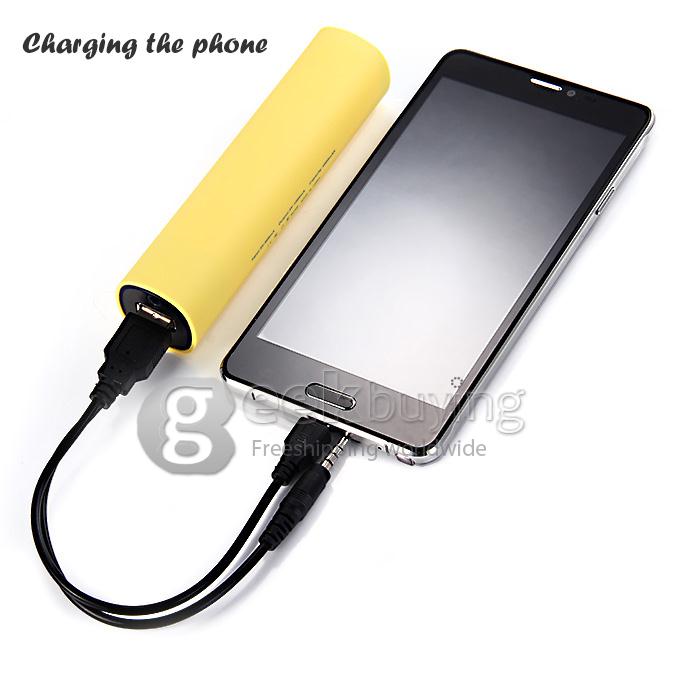 3 IN 1 Portable 4000mAh Power Bank Battery Charger + Speaker + Stand for Smartphone - Yellow