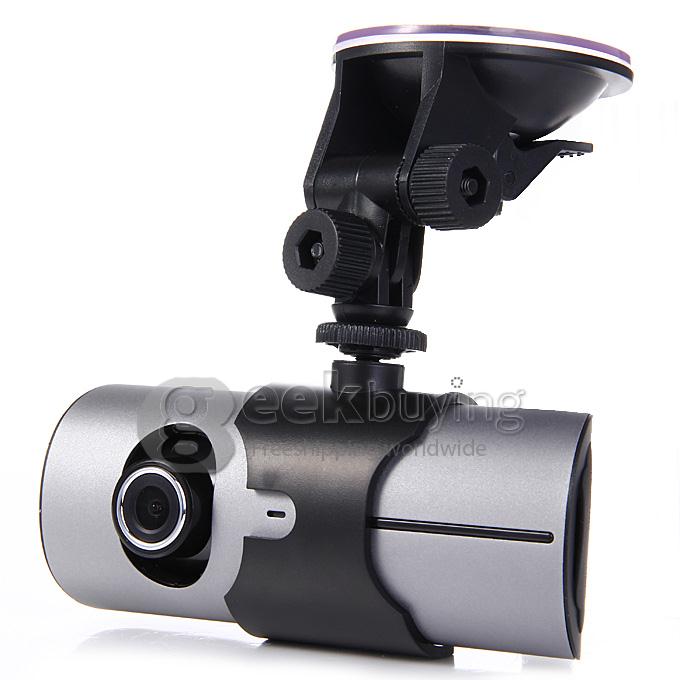 JWD R301-Z1 Zoran C12V Car DVR 2.7inch LCD Full HD 1080P 100 Degree Wide Angle Lens Car DVR with GPS - Black+Gray