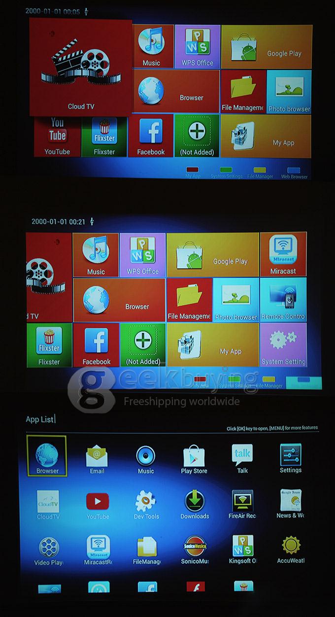 86+ 2800LM Android 4.2 Full HD LED LCD 3D Wifi Wireless Smart Projector 220W for iPhone iPad Laptop Mobile Phone