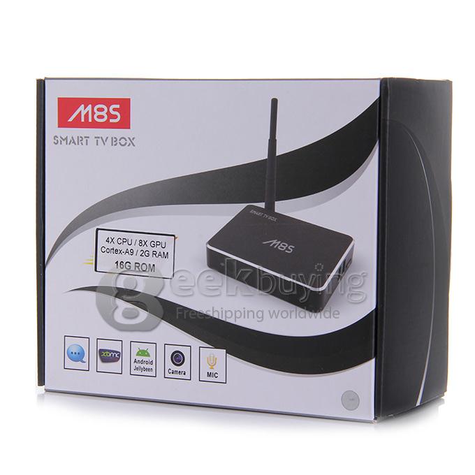 M8S RK3188 Quad Core 1.4GHz Android 4.4 Mini TV BOX HDMI HDD Player 2G/16G WIFI 2.0mp Camera Bluetooth - Black