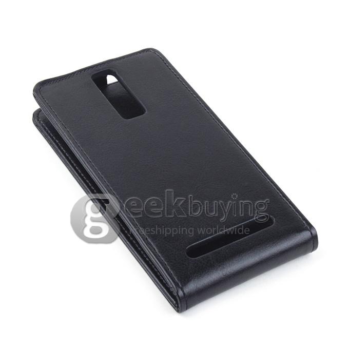Protective Hard Cover Flip Stand Leather Case for Elephone G6 - Black
