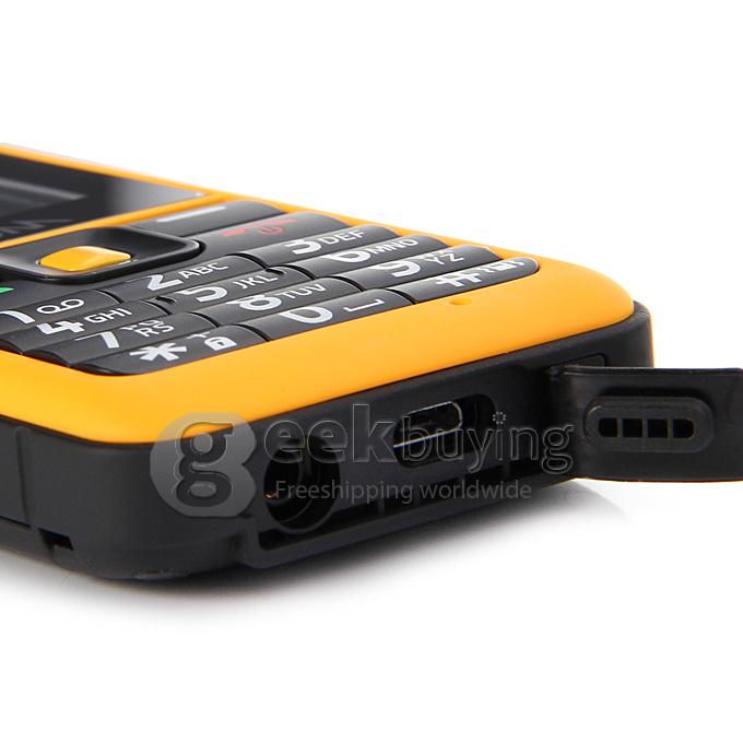 AGM Stone 2 IP67 Waterproof Dust Resistant Shock Resistant Flashlight FM Dual SIM Cards GSM Cell Phone - Yellow