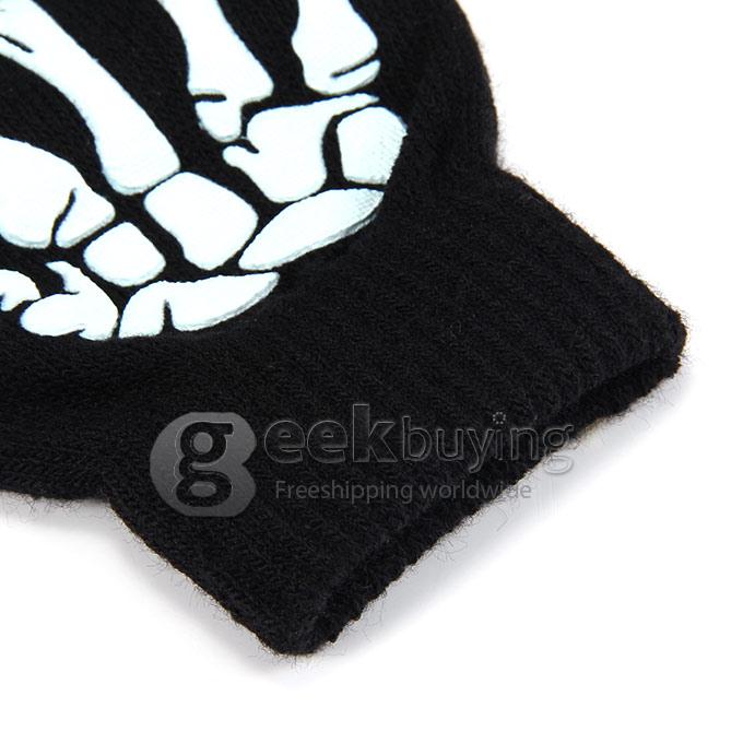 Unisex Magic Skull Capacity Touch Screen Gloves Texting Stretch Winter Knit for Smartphone Iphone Tablet - Light Blue