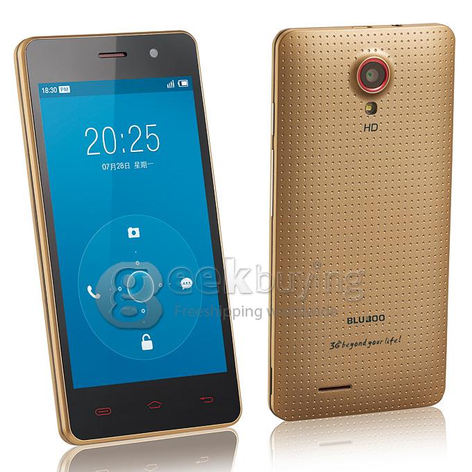 BLUBOO X3 4.5Inch FWVGA MTK6582M Quad Core 1.3GHz Smartphone Android 4.4 512MB RAM 4GB ROM 3G/GPS/Wifi 2MP+0.3MP -Golden