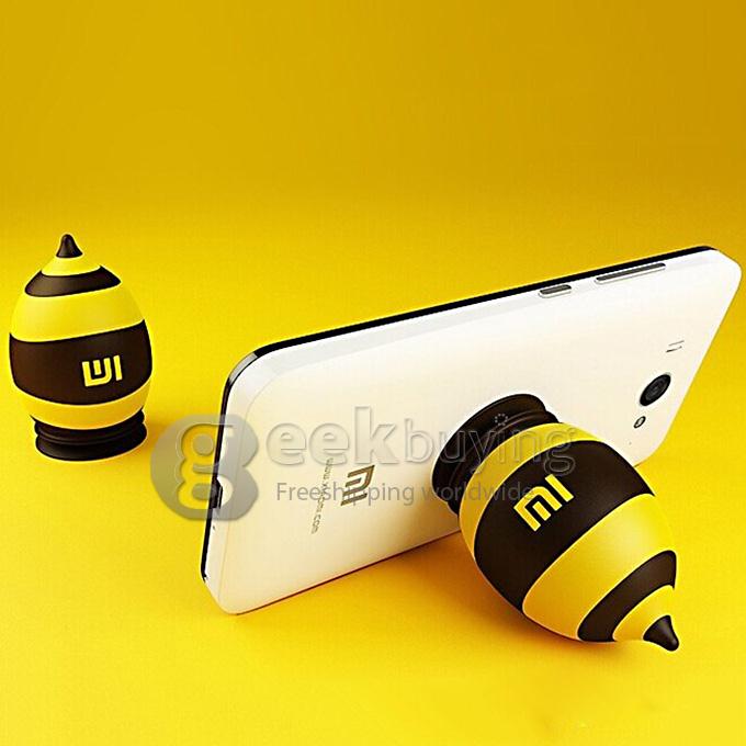 Xiaomi Cute Silicone Bee Shape Phone Holder Stand with Suction Cup - Yellow + Black
