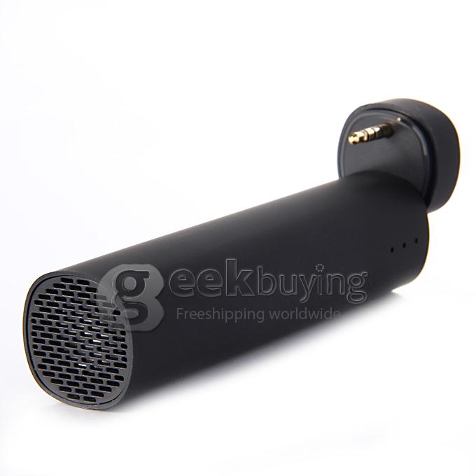 3 IN 1 Portable 4000mAh Power Bank Battery Charger + Speaker + Stand for Smartphone - Black