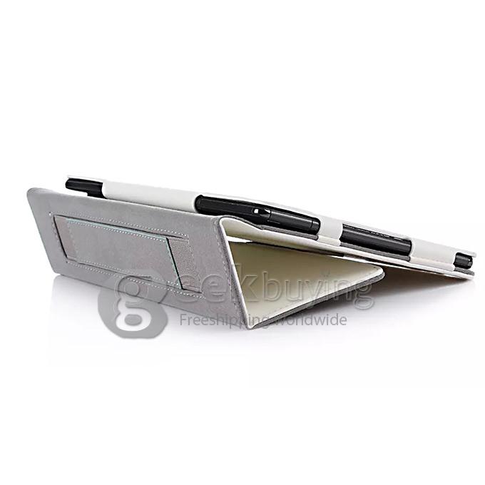 Wake/Sleep Ultra-Thin Fold Leather Case Cover for Sony Xperia Z3 Tablet Compact - White