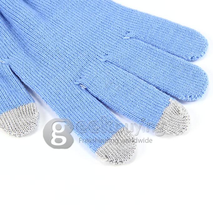 Unisex Magic Capacity Touch Screen Gloves Texting Stretch Winter Knit for Smartphone Iphone Tablet - Blue