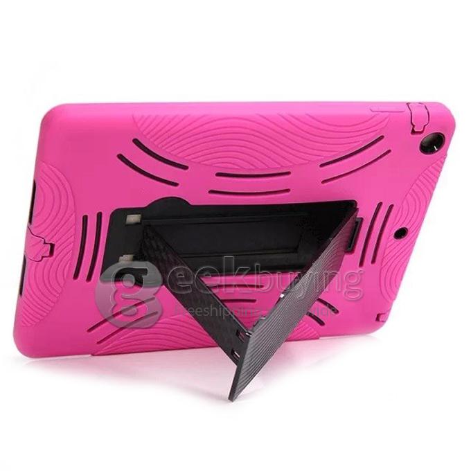 Shockproof Hybird Armor Military Hard Case With Holder Cover for iPad Mini 2 / mini 3 - Rose