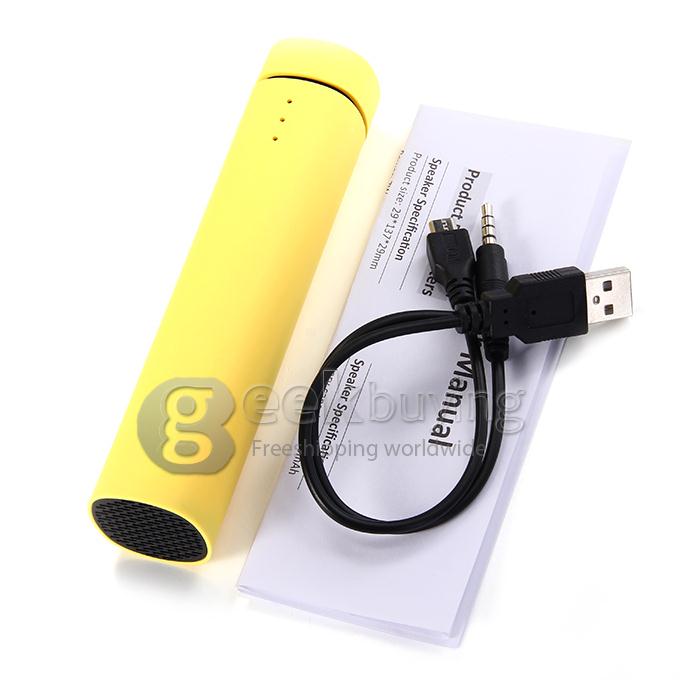 3 IN 1 Portable 4000mAh Power Bank Battery Charger + Speaker + Stand for Smartphone - Yellow