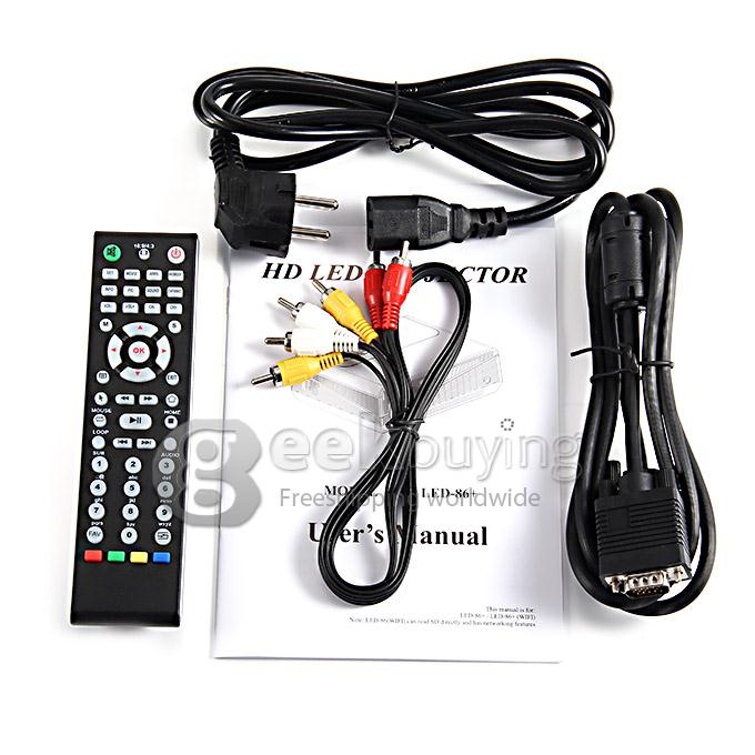 86+ 2800LM Android 4.2 Full HD LED LCD 3D Wifi Wireless Smart Projector 220W for iPhone iPad Laptop Mobile Phone