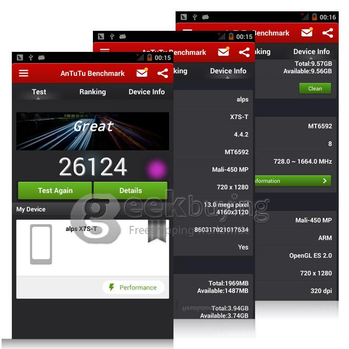 Iocean X7S2015 MTK6592 Octa Core 1.7GHz 5.0inch Android 4.4 Smartphone 1GB RAM 8GB ROM IPS HD 8.0MP 2.0MP 3G/GPS - BLACK