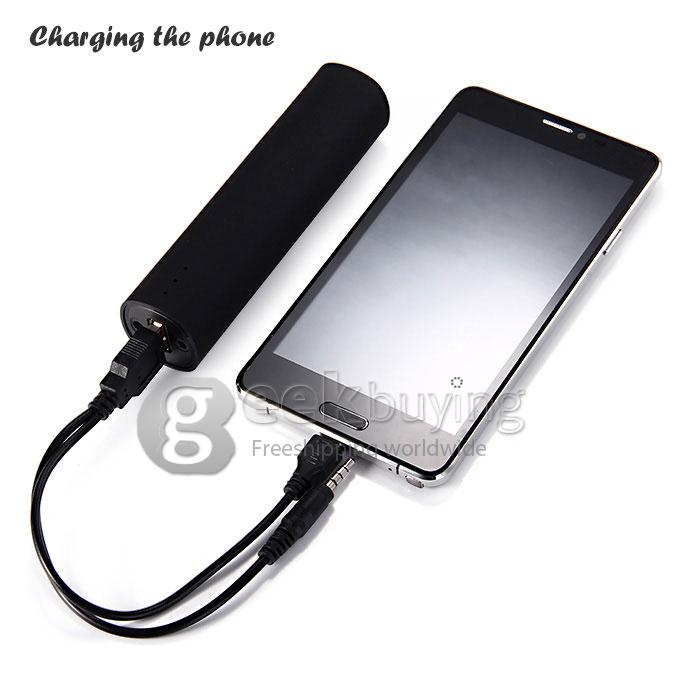 3 IN 1 Portable 4000mAh Power Bank Battery Charger + Speaker + Stand for Smartphone - Black