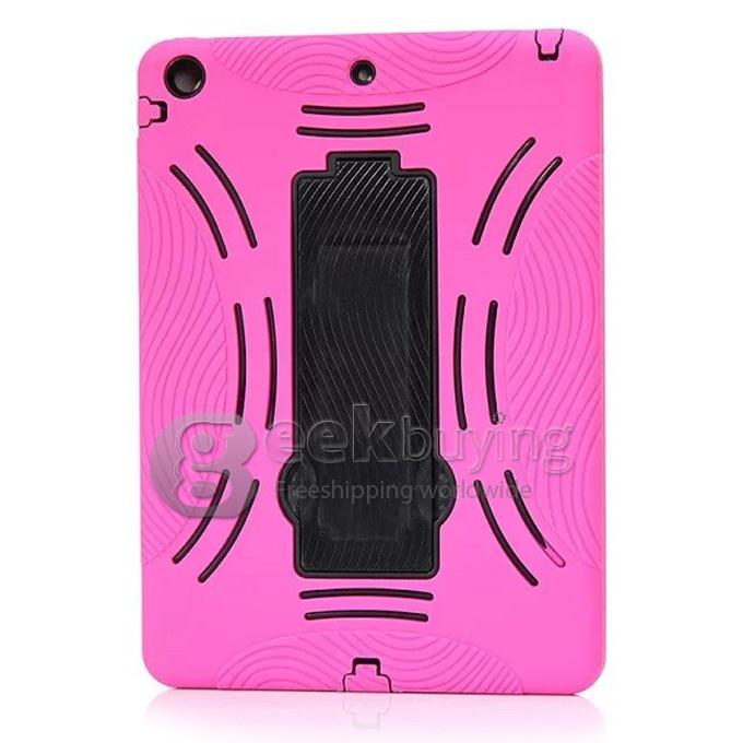 Shockproof Hybird Armor Military Hard Case With Holder Cover for iPad Mini 2 / mini 3 - Rose