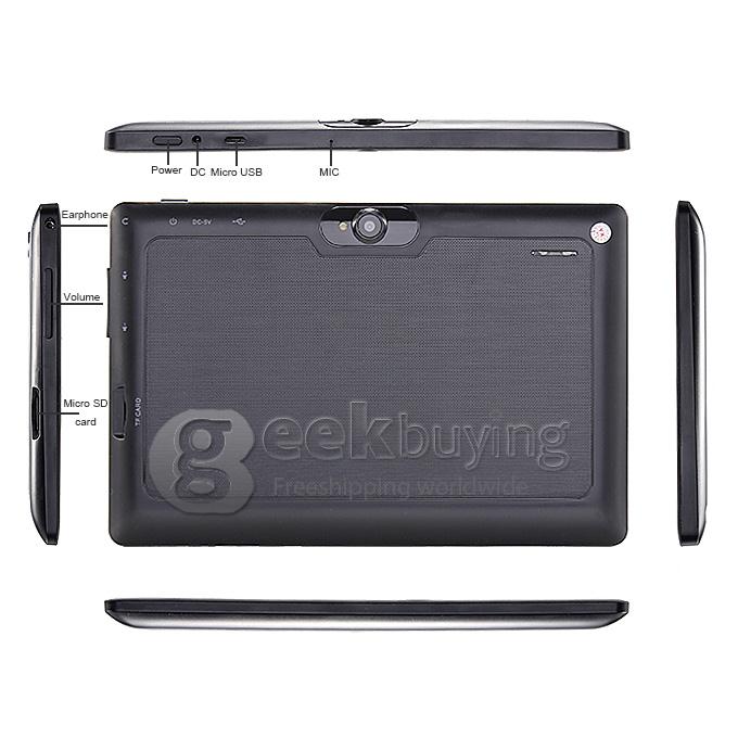 Q90 Allwinner A23 7 Inch Tablet PC Android 4.4 OS 4GB ROM Capacitive Touch Screen Dual Cameras - Black