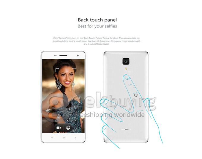 DOOGEE Hitman DG850 MTK6582 Quad Core 5.0inch Smartphone Android 4.2 1GB 16GB ROM 13.0+8.0MP Camera MI4 Style IPS OGS - White