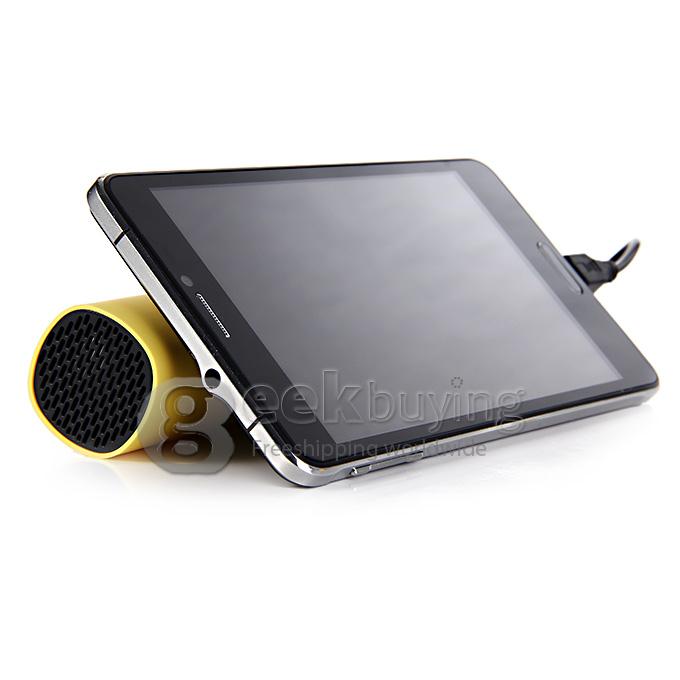 3 IN 1 Portable 4000mAh Power Bank Battery Charger + Speaker + Stand for Smartphone - Yellow