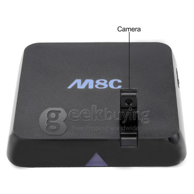 M8C Amlogic S802 Quad-core 2.0GHz Android 4.4 Mini TV BOX HDMI HDD Player 2G/8G 2.4G/5G WIFI 5.0mp Camera Mic External 3G DLNA - Black