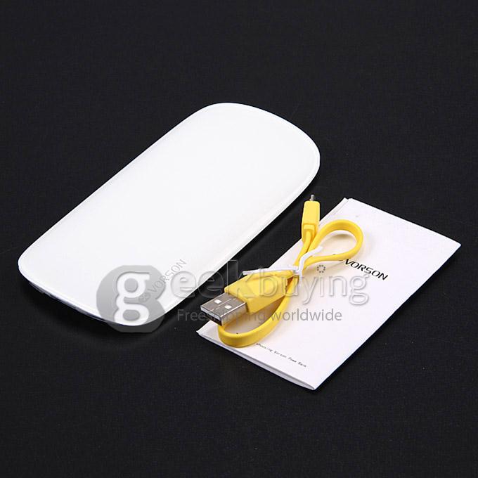 Vorson SHELL II 3000mAh 8mm Ultra Slim Power Bank External Li-polymer Battery 1.5A for iPhone iPad Smartphone - White