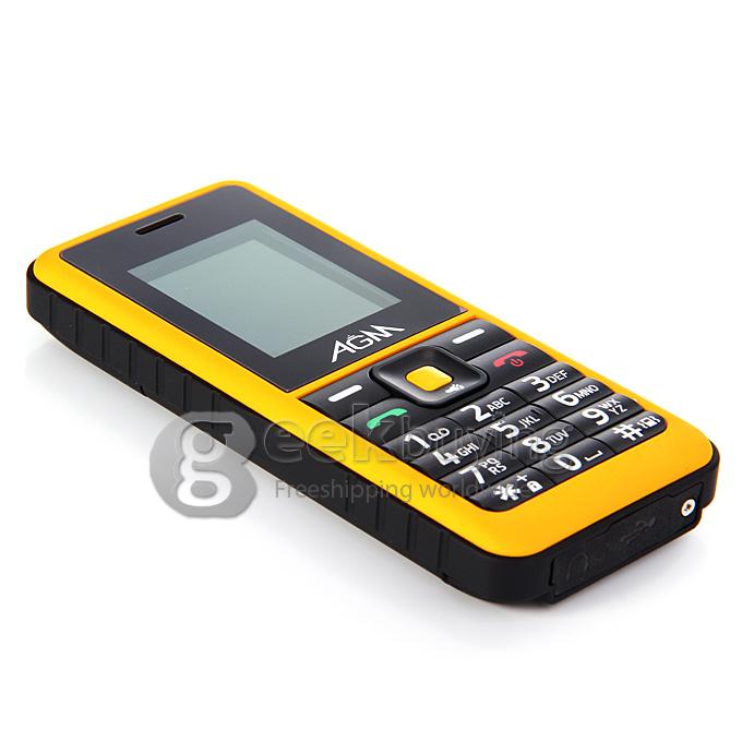 AGM Stone 2 IP67 Waterproof Dust Resistant Shock Resistant Flashlight FM Dual SIM Cards GSM Cell Phone - Yellow