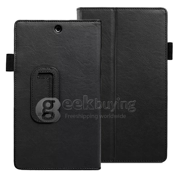 Wake/Sleep Ultra-Thin Fold Leather Case Cover for Sony Xperia Z3 Tablet Compact - Black