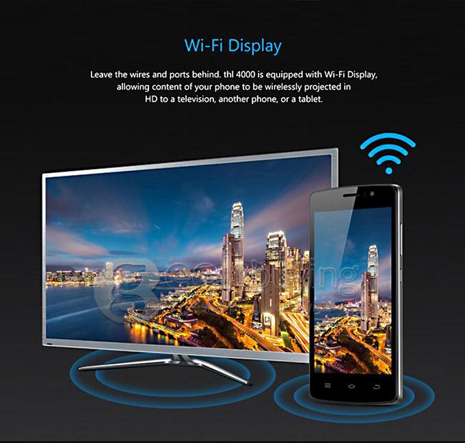 THL 4000 MTK6582 Quad Core 1.3GHz 4.7 Inch Smartphone Android 4.4 1GB RAM 8GB ROM 4000mAh OTG QHD 3G GPS 5.0MP - Black