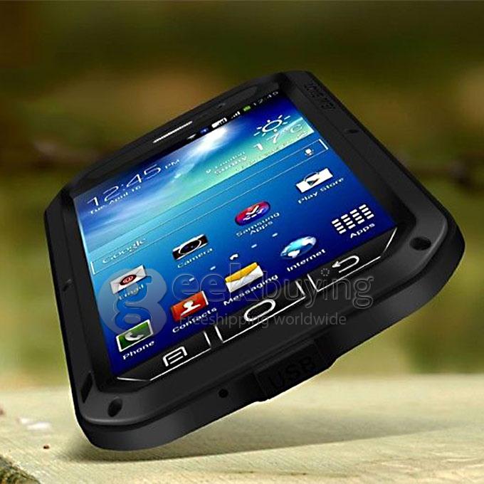Lovemei Aluminum Powerful Shockproof Gorilla Glass Metal Case Cover for Samsung Galaxy Mega 5.8 - Black