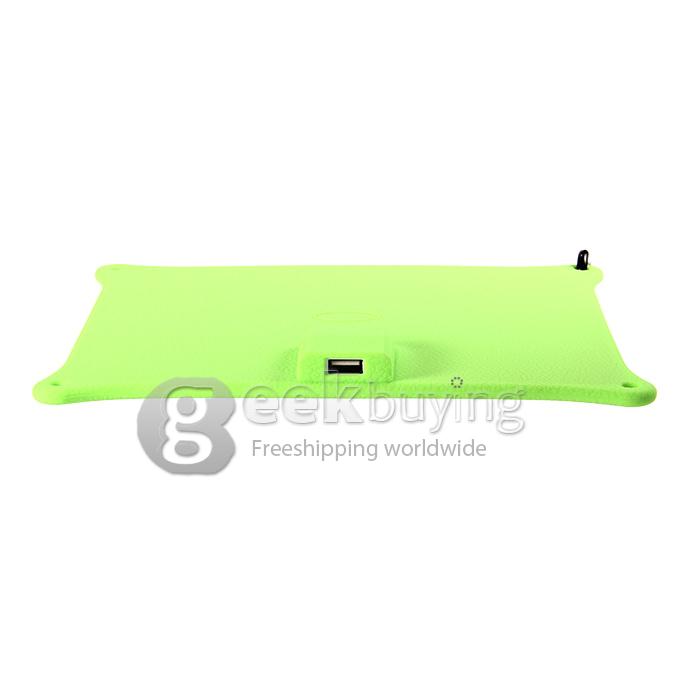 USB 5V 5W Solar Panel Power Bank Pack External Battery Charger for iPhone5S iPhone6 Smartphone Tablet - Green