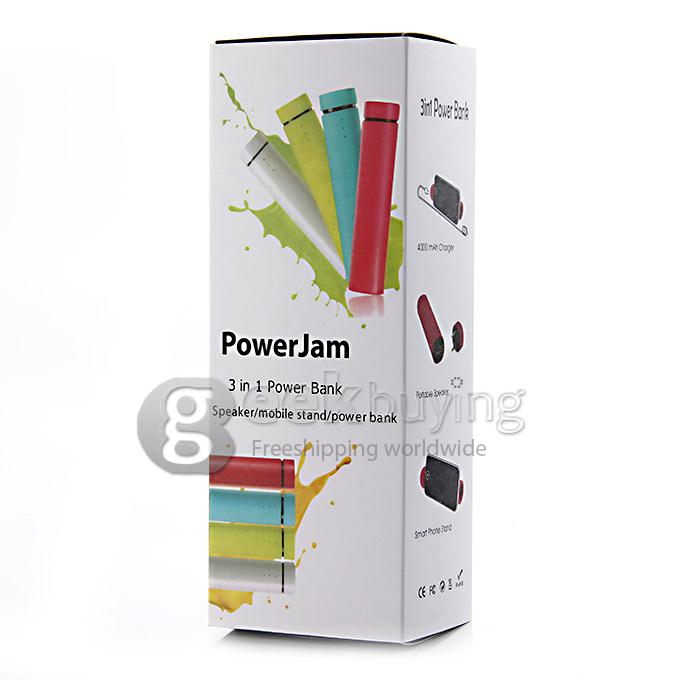 3 IN 1 Portable 4000mAh Power Bank Battery Charger + Speaker + Stand for Smartphone - Green