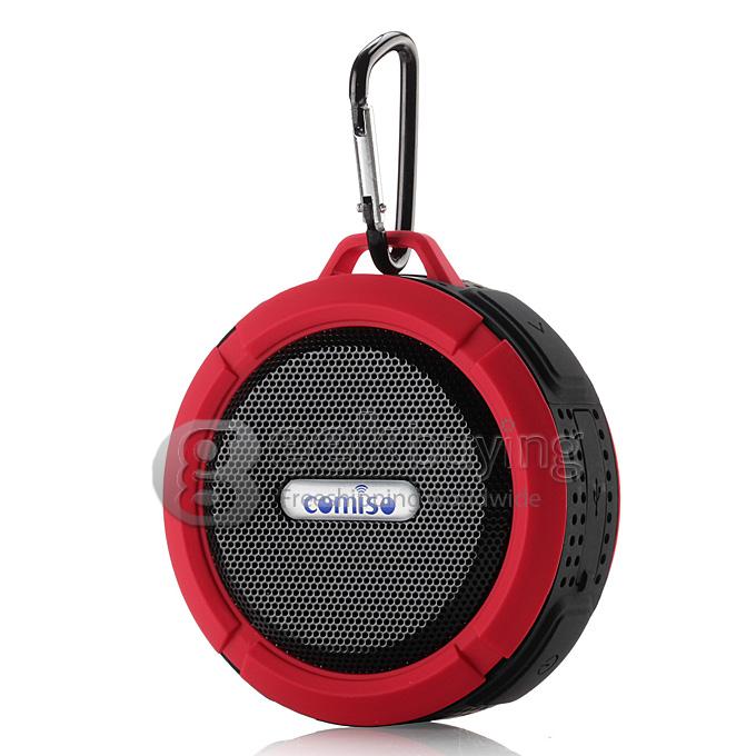 C6 Mini Waterproof Wireless Bluetooth Speaker Shower Car Handsfree Receive Call & Music with Sucker - Red