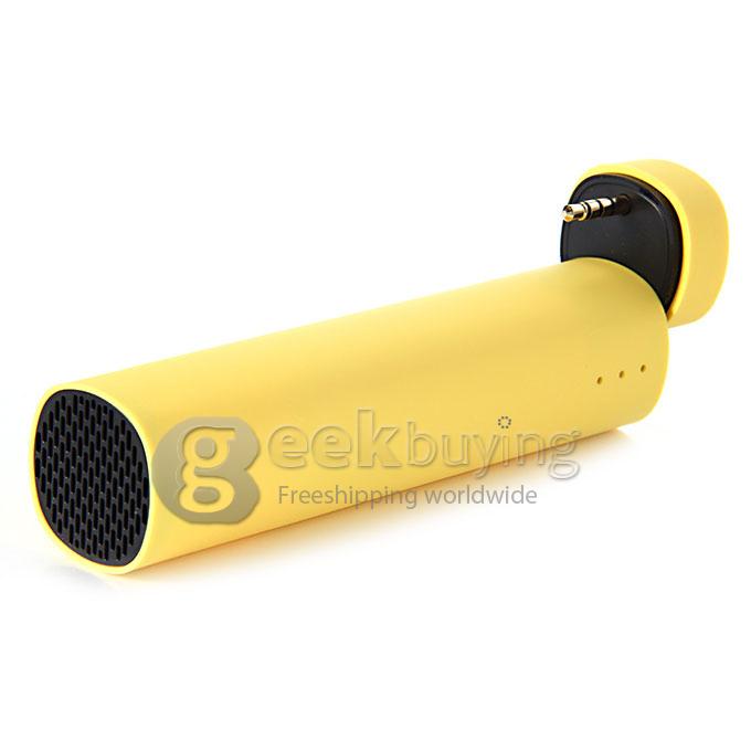 3 IN 1 Portable 4000mAh Power Bank Battery Charger + Speaker + Stand for Smartphone - Yellow