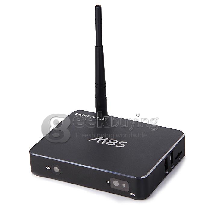 M8S RK3188 Quad Core 1.4GHz Android 4.4 Mini TV BOX HDMI HDD Player 2G/16G WIFI 2.0mp Camera Bluetooth - Black