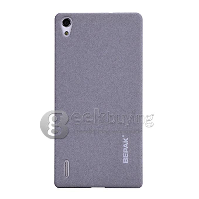 BEPAK Sand Shield Protective Cover PC Back Case for Ascend P7 - Gray