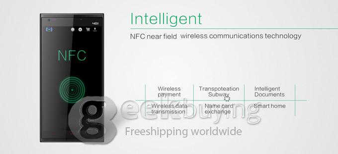 KINGZONE N3 5.0Inch IPS HD MTK6582 Quad Core 1.3GHz Smartphone Android 4.4 1GB 8GB 13.0MP 8.0MP NFC Fingerprint Identification FDD-LTE 4G - White