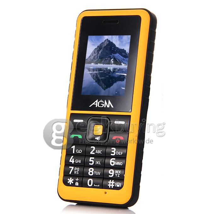 AGM Stone 2 IP67 Waterproof Dust Resistant Shock Resistant Flashlight FM Dual SIM Cards GSM Cell Phone - Yellow