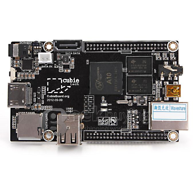 Cubieboard RPi-like Development Board Mini PC A10 ARM Cortex-A8 /DDR3/HDMI/Ethernet/Nand Flash/USB/Micro SD/SAT/IR