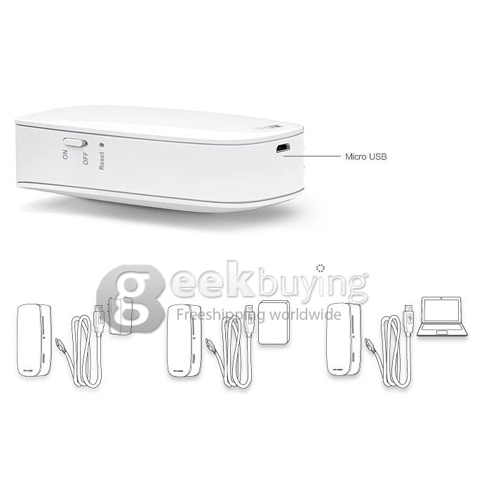 TP-LINK TL-MR12U Portable 3G Wi-Fi IEEE 802.11n/g/b Router/ Portable 5200mAh Backup Battery Bank