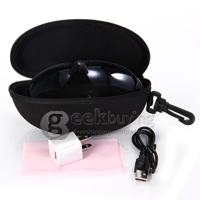 Stylish Sport Sunglasses 4GB MP3 Player 150mAh Li-ion Battery Sun Glass - Black
